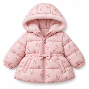 Chaqueta acolchada con capucha para bebé niña