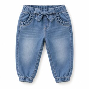 Pantalón vaquero flexible infantil para bebé niña